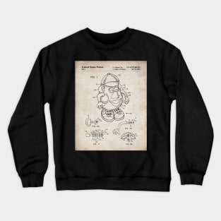 Mr Potato Head Patent - Potato Head Art - Antique Crewneck Sweatshirt